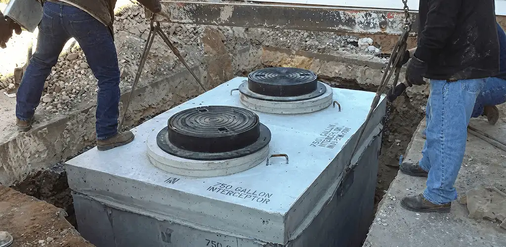 Grease trap installation for a commercial property drainage system in Birmingham, AL