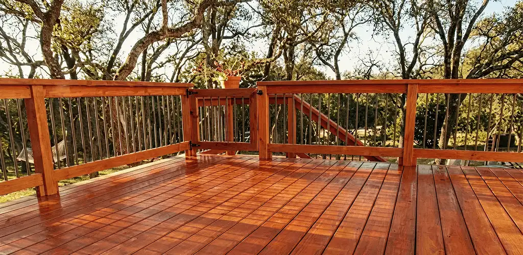 Deck sealing results with a freshly sealed wood deck in Birmingham, AL